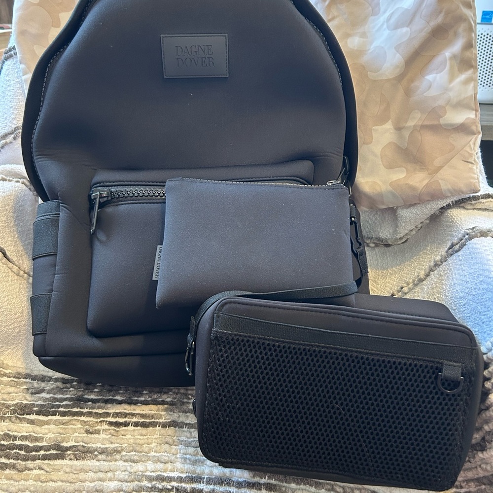 Dagne Dover Black Men's Backpack Set
